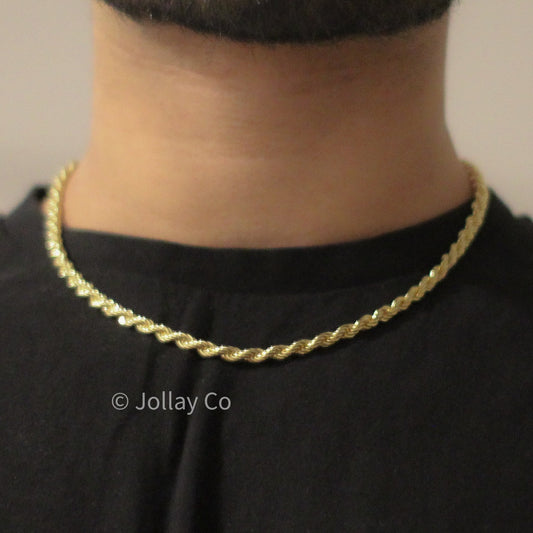 🔥 FIRE Everyday Real 14k Gold Rope Chain (5mm) - JOLLAY.CO