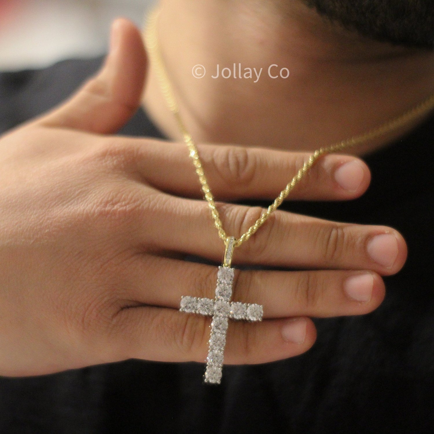 Iced Cross With FREE Rope Chain - JOLLAY.CO
