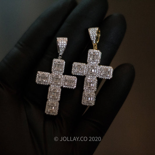 Iced Cross (Yellow Gold) - JOLLAY.CO