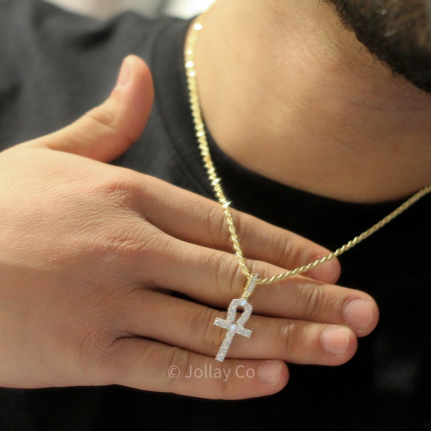 Mini Iced Ankh With Free Rope Chain - JOLLAY.CO