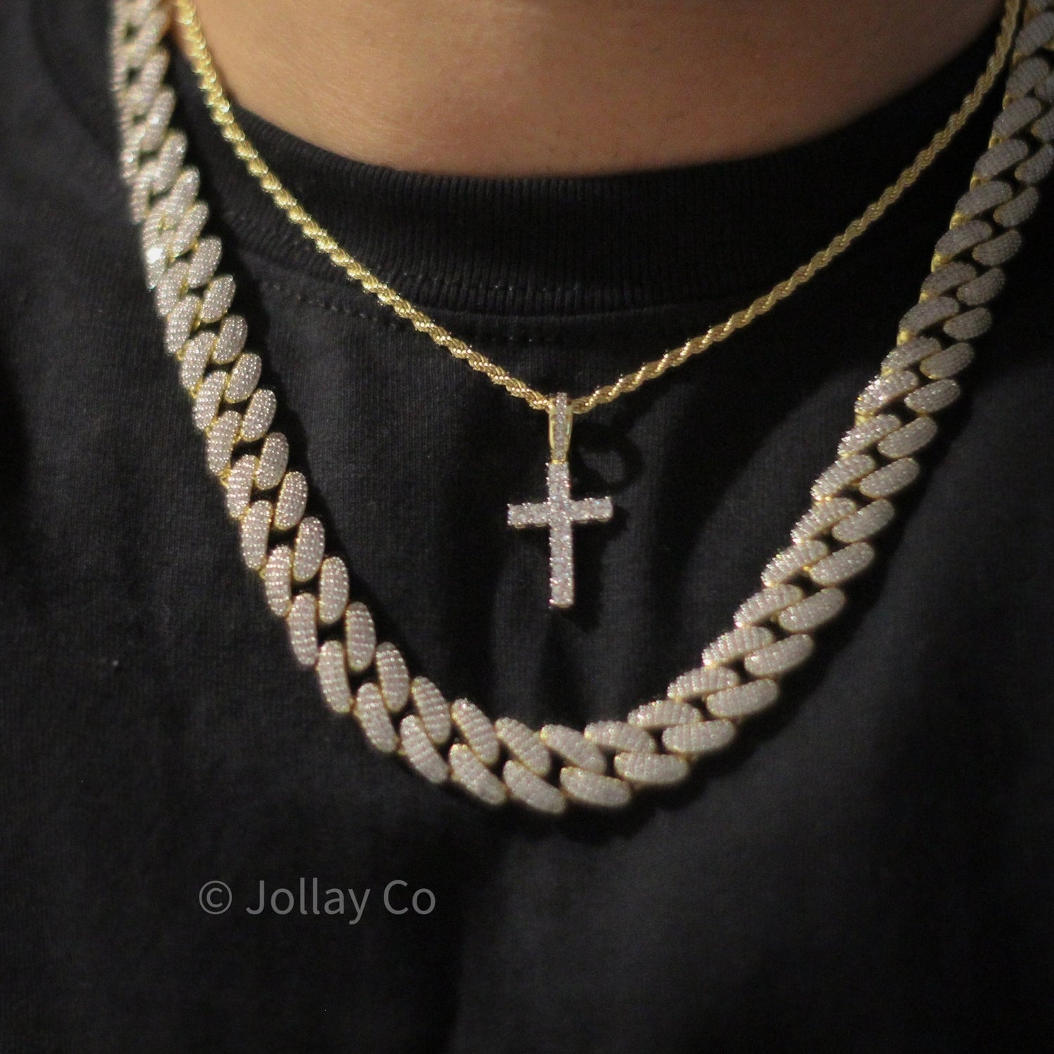 Mini Iced Cross With Free Rope Chain - JOLLAY.CO
